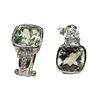 Image 6 : Green Amethyst and Diamond Earrings - Prasiolite