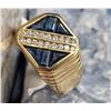 Image 1 : Man's Contemporary Blue Sapphire and Diamond Ring