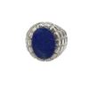 Image 1 : Man's Denim Lapis Ring in Sterling Silver