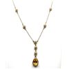 Image 3 : Lavalier Drop Citrine and Diamond Station Necklace