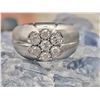 Image 1 : Man's Natural Seven-Diamond Cluster Halo Ring PLT