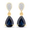 Image 1 : Elegant Blue Sapphire and Diamond Dangle Earrings