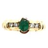 Image 2 : Oval-Cut Emerald Ring with Diamond Shoulders