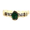 Image 3 : Oval-Cut Emerald Ring with Diamond Shoulders