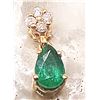Image 1 : Pear-cut Emerald and Diamond Cluster Pendant