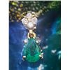 Image 2 : Pear-cut Emerald and Diamond Cluster Pendant