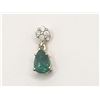 Image 3 : Pear-cut Emerald and Diamond Cluster Pendant