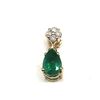 Image 5 : Pear-cut Emerald and Diamond Cluster Pendant