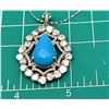 Image 11 : Unique Turquoise and Diamond Slice Frame Necklace