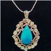 Image 5 : Unique Turquoise and Diamond Slice Frame Necklace