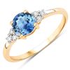 Image 1 : Refreshing Blue Sapphire & Diamond Epualette Ring