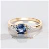 Image 4 : Refreshing Blue Sapphire & Diamond Epualette Ring