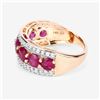 Image 4 : Genuine Ruby & Natural Diamond Tapered Band, Ring