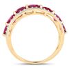 Image 6 : Genuine Ruby & Natural Diamond Tapered Band, Ring