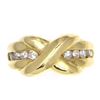 Image 1 : 14K Yellow Gold "Kiss" X Ring with Diamonds