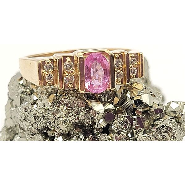 Fancy Pink Sapphire and Diamond Ring