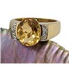 Image 2 : Bezel-Set Honey-Colored Citrine and Diamond Ring