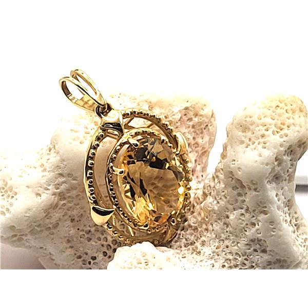 Incredible Citrine Pendant with Double Hobnail Frames