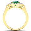Image 3 : Cushion-Cut Zambian Emerald and Diamond Halo Ring