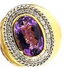 Image 2 : Bold 8 Carat Amethyst and Diamond Ring