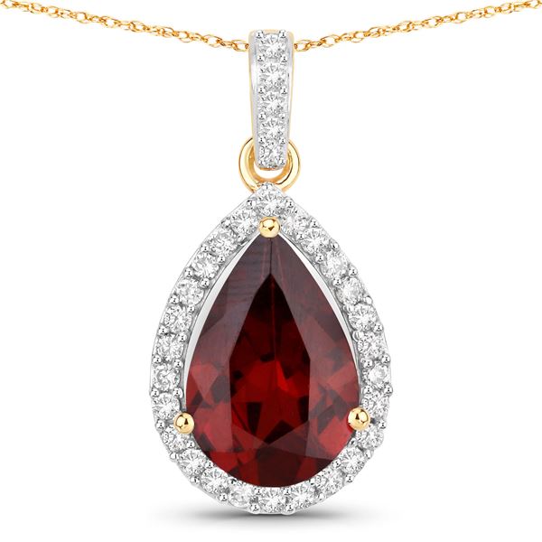 Resplendent Rhodolite Garnet and Diamond Pendant