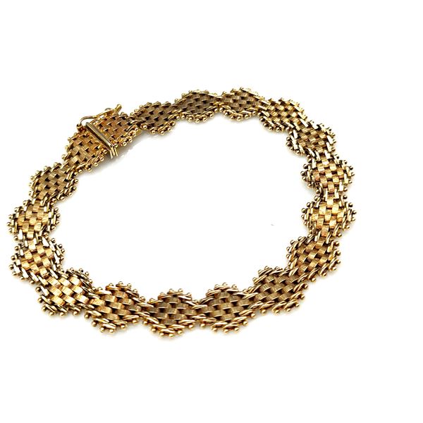 Woven Mesh Link TriColor Asymmetric Heavy Bracelet