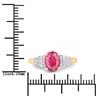 Image 3 : Oval-Cut Ruby Ring with Diamond Tapering Shoulders
