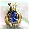 Image 4 : Striking Tanzanite Pendant with Gold Frame & Diamonds