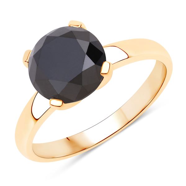 3.00 CT Earth-Mined Black Diamond Solitaire Ring