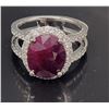 Image 2 : Striking Dual-Shank Ruby, Diamond & Platinum Ring