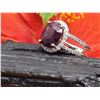 Image 3 : Striking Dual-Shank Ruby, Diamond & Platinum Ring