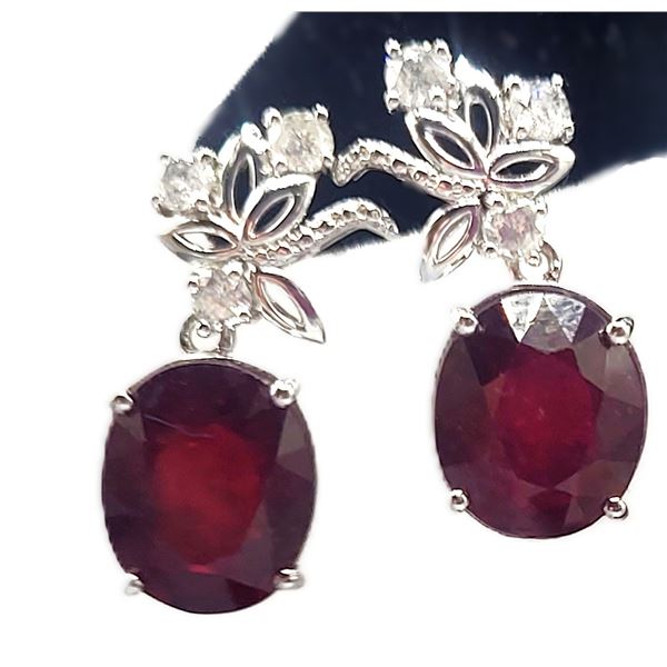 "2Die4" Ruby Corundum & Diamond Certified Earrings