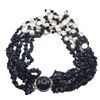 Image 1 : Multi-Strand Onyx and Coin Pearl Necklace .925