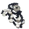 Image 2 : Multi-Strand Black Onyx & Coin Pearl Bracelet