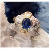 Image 1 : Contemporary Blue Sapphire and Diamond 2-Tone Ring