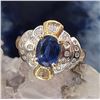 Image 4 : Contemporary Blue Sapphire and Diamond 2-Tone Ring