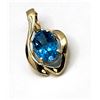 Image 2 : Large Swiss Blue Topaz Pendant/Enhancer Signed JH