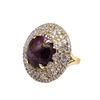 Image 1 : Star Ruby and White Sapphire Certified Statement Ring