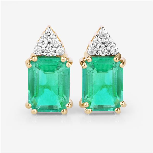 Ethiopian Emerald and Diamond Elegant Earrings