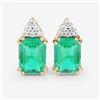 Image 1 : Ethiopian Emerald and Diamond Elegant Earrings
