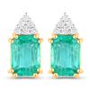 Image 2 : Ethiopian Emerald and Diamond Elegant Earrings