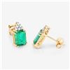 Image 3 : Ethiopian Emerald and Diamond Elegant Earrings