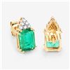 Image 4 : Ethiopian Emerald and Diamond Elegant Earrings