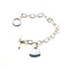 Image 1 : Sterling Silver Toggle Bracelet with Heart Dangle Tag