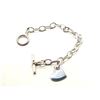 Image 2 : Sterling Silver Toggle Bracelet with Heart Dangle Tag