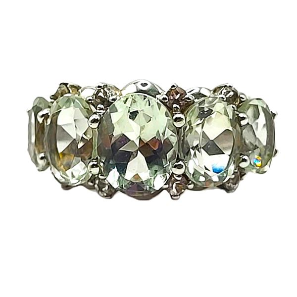 Prasiolite Five-Stone Ring in Sterling Silver