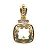 Image 1 : 14K Yellow Gold Lemon Quartz and Diamond Pendant