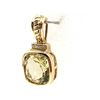 Image 4 : 14K Yellow Gold Lemon Quartz and Diamond Pendant