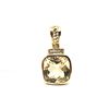 Image 8 : 14K Yellow Gold Lemon Quartz and Diamond Pendant
