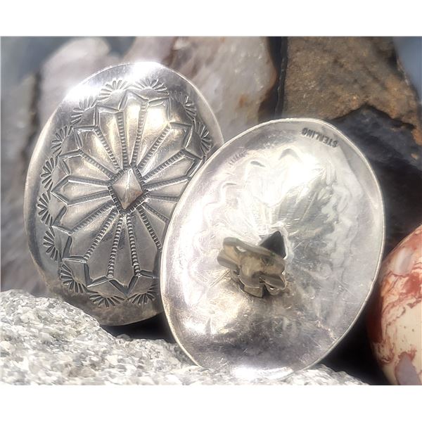 Southwestern Concho Clip-On Earrings .925